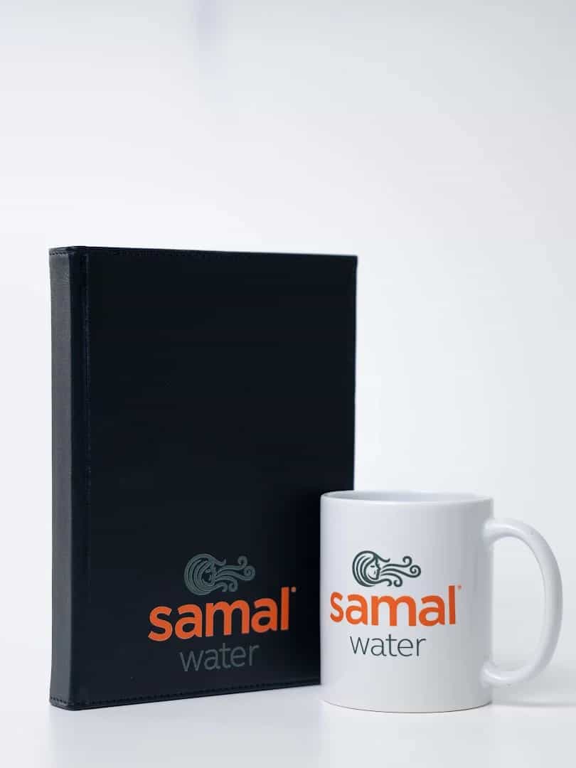 Samal Water — кружка и блокнот
